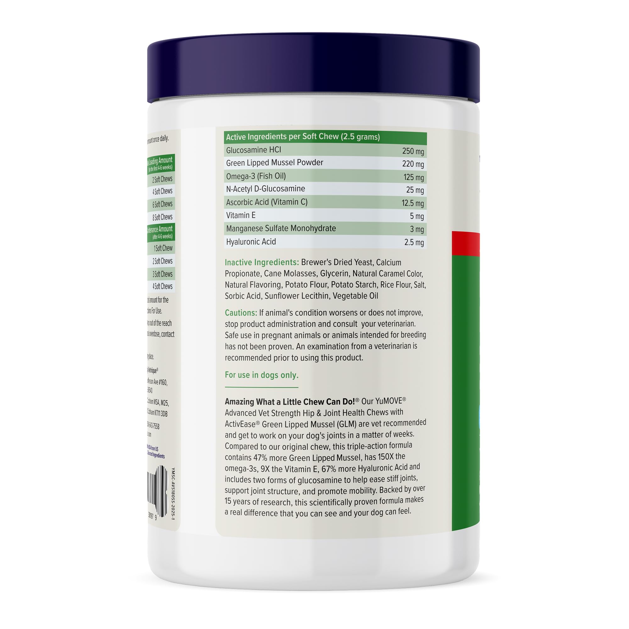 YuMOVE advanced-strength soft chews bottle with ActivEase for higher joint support.