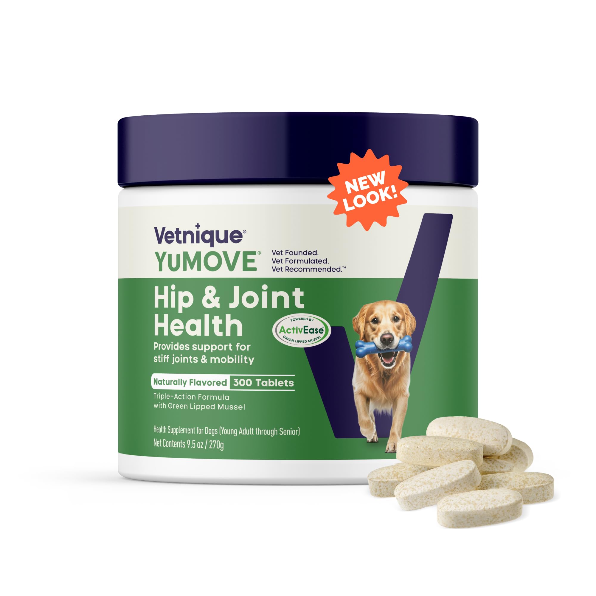 YuMOVE dog joint supplement bottle supports daily mobility for active dogs.