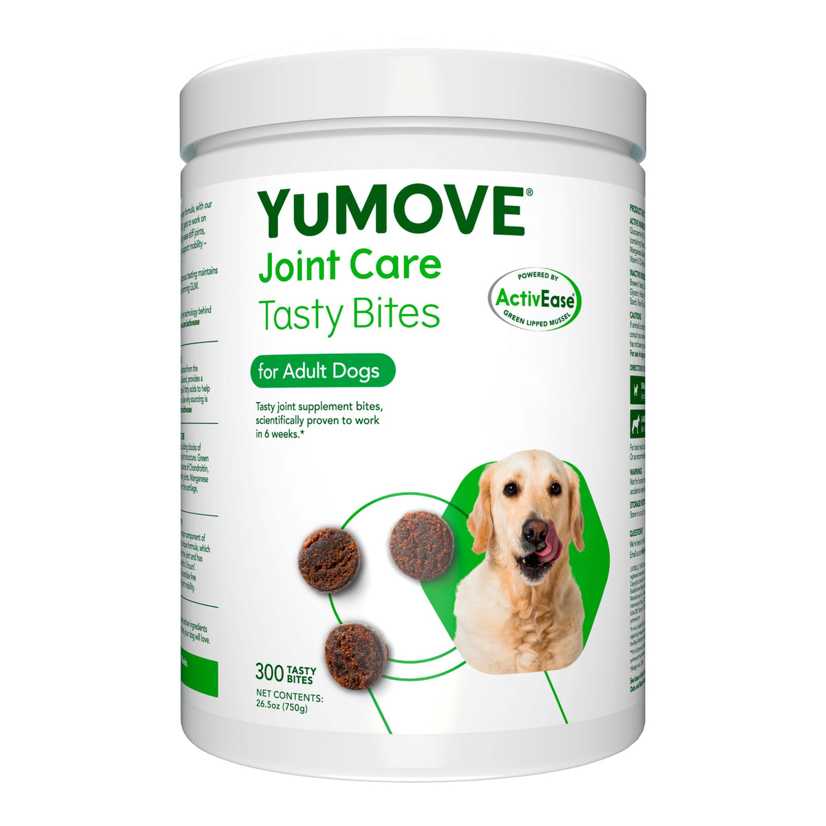 YuMOVE dog joint supplement bottle promotes mobility support for active dogs
