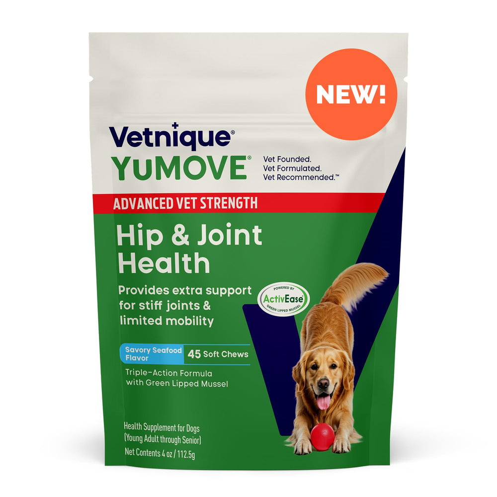 YuMOVE hip joint soft chews regular strength bottle promotes dog mobility