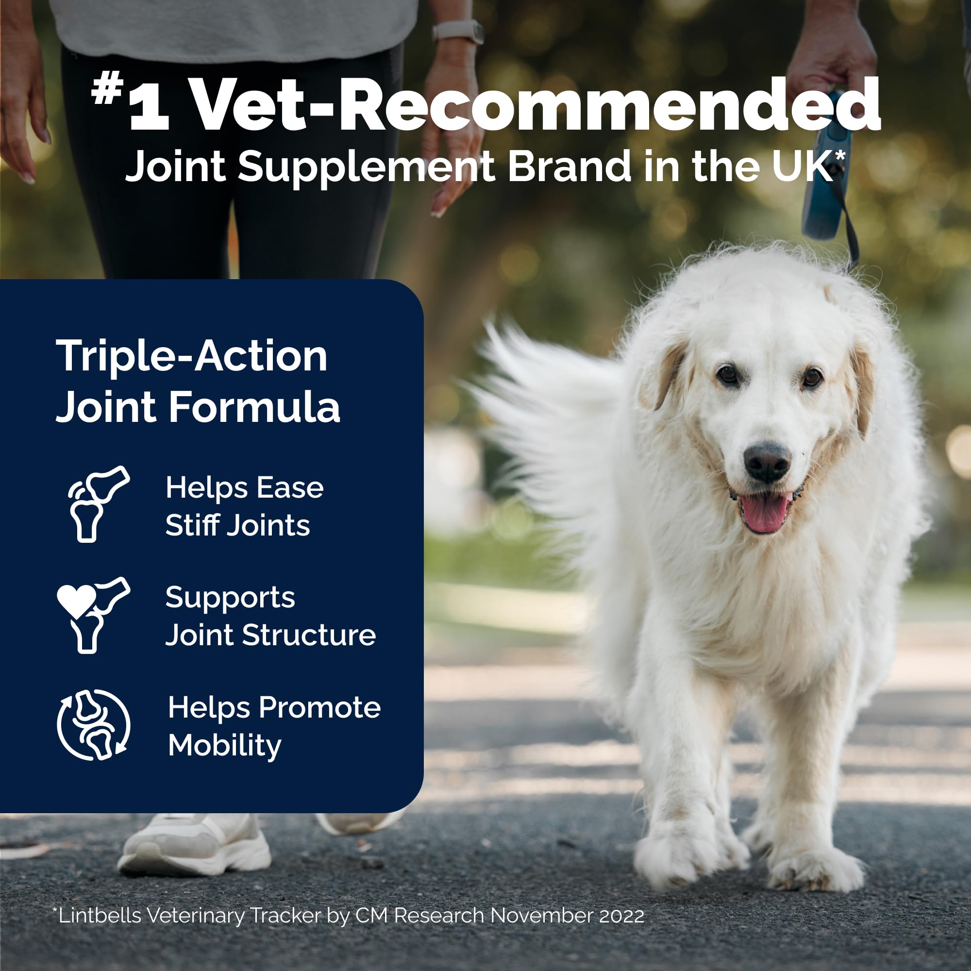 YuMOVE Hyaluronic Acid label emphasizing fast joint lubrication benefits for dogs.