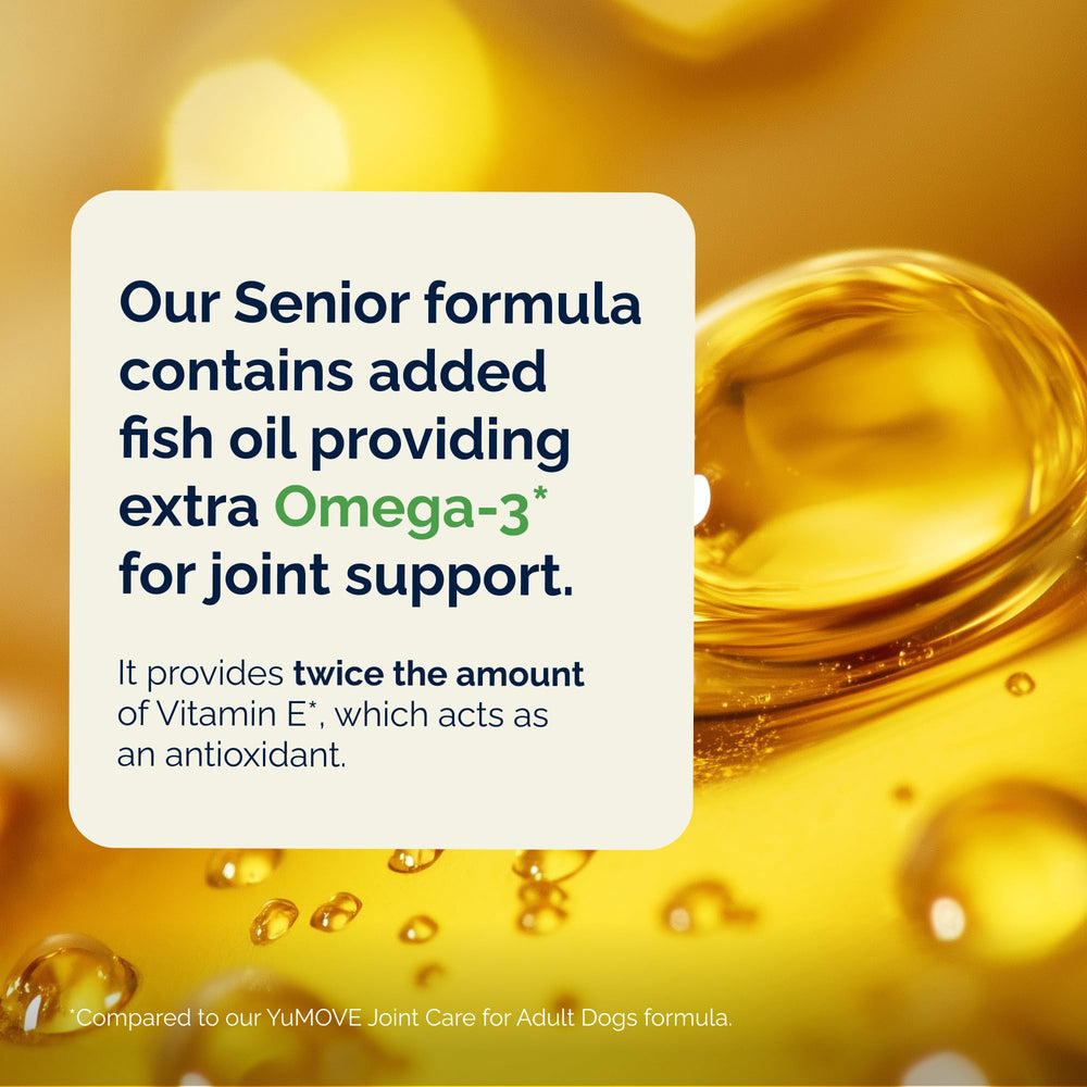 YuMOVE quick-absorption formula graphic implies rapid uptake of active ingredients.