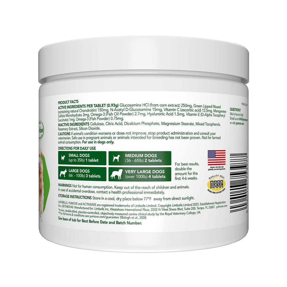 YuMOVE senior dog chewable tablets close-up for easier joint care.