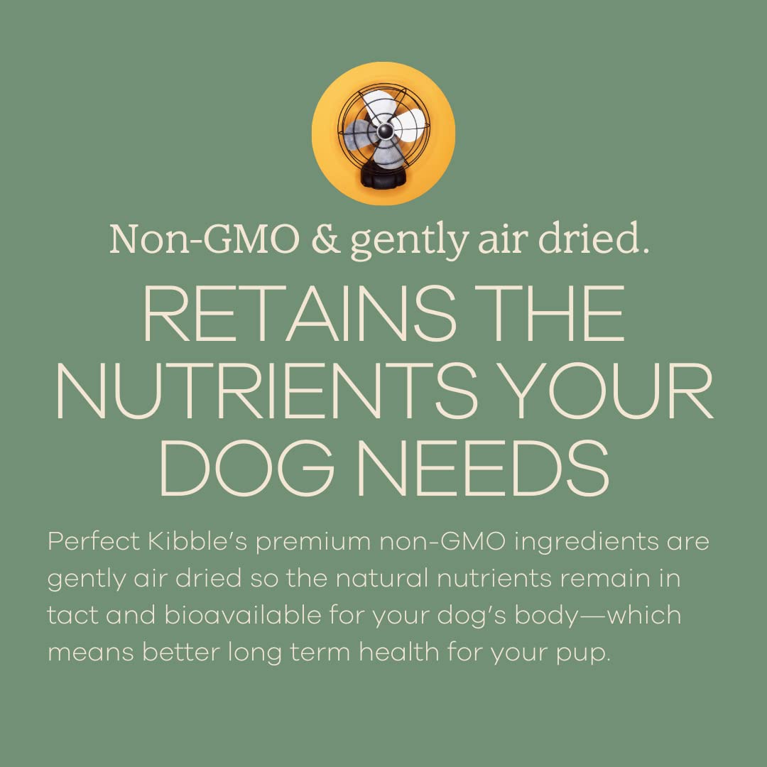 Yumwoof Perfect Kibble chicken ingredients highlight wholesome protein source.