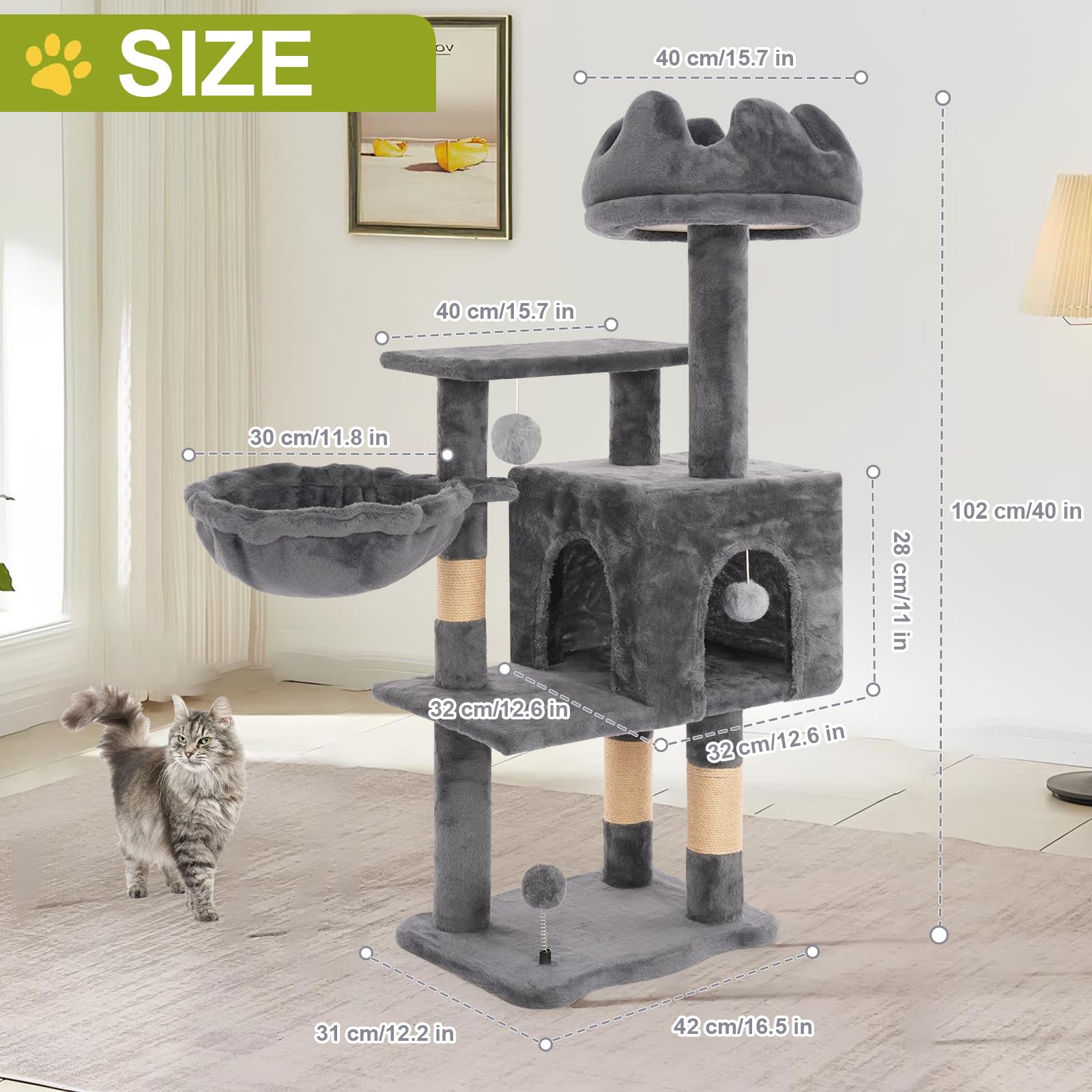 Yungaspy Extra Large Base boosts stability for big cats.