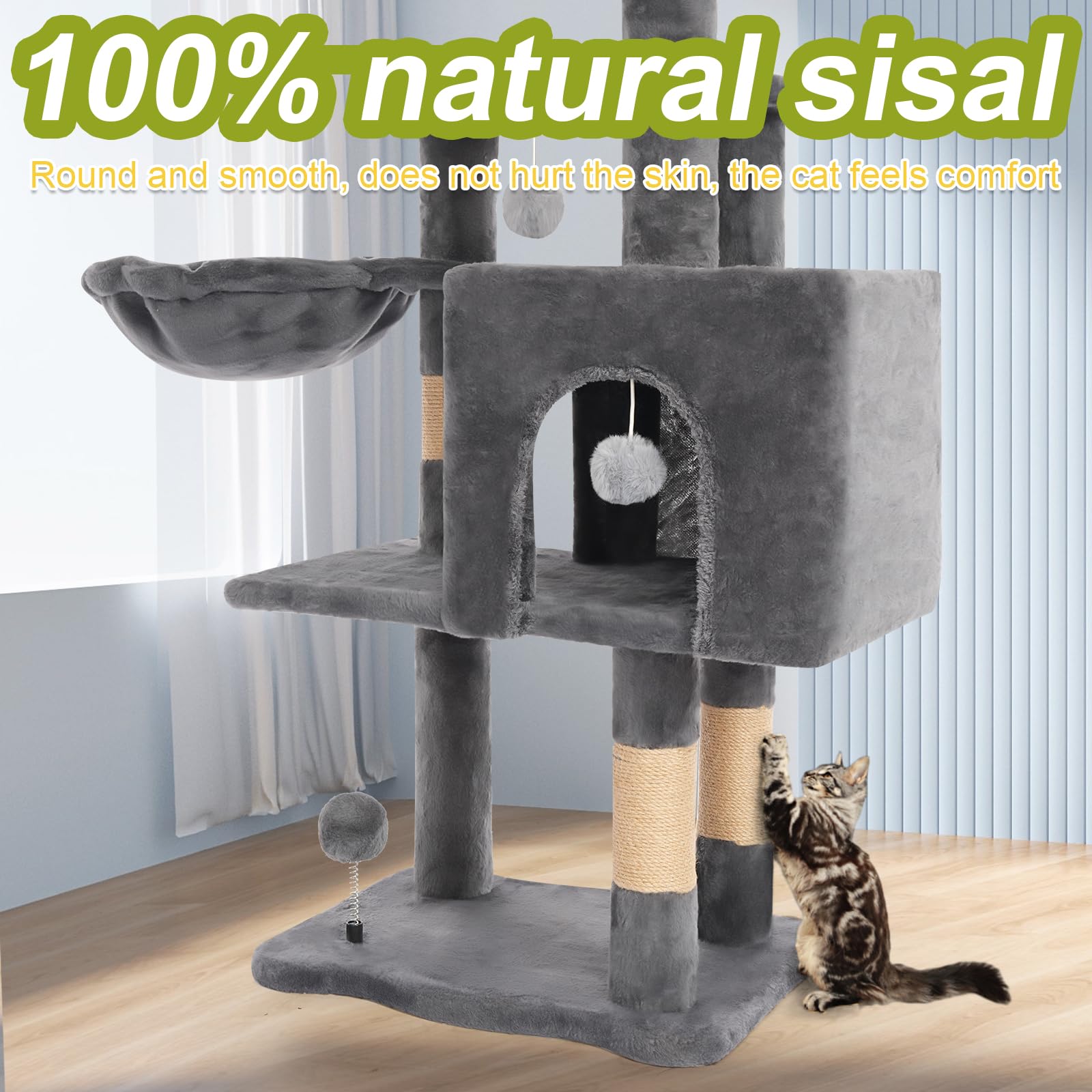 Yungaspy Stable bottom-top light frame keeps cats secure.