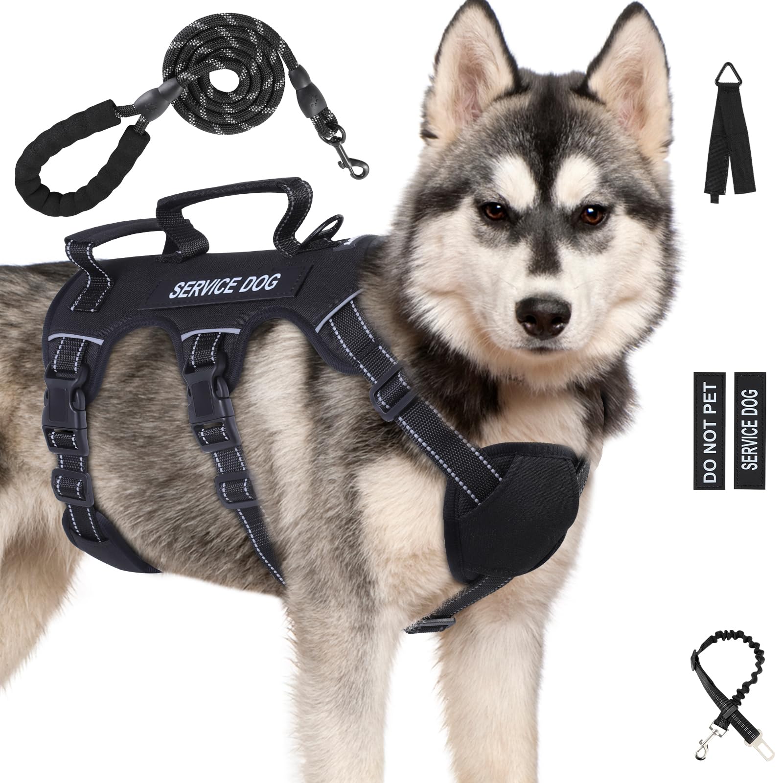 Yungaspy escape-proof dog harness back view shows secure fit for large dogs