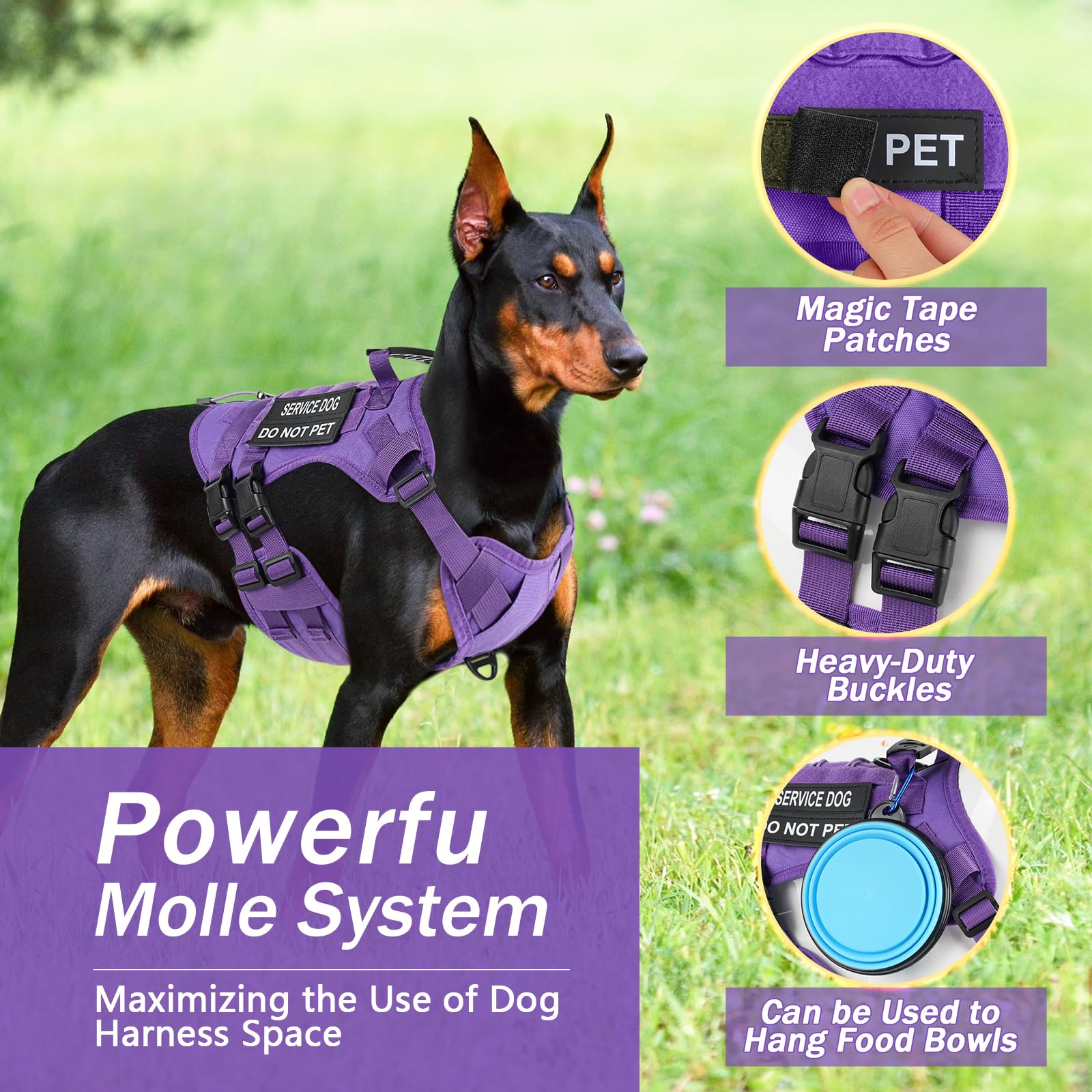 Yungaspy No Pull Tactical Harness molle-sides for accessories