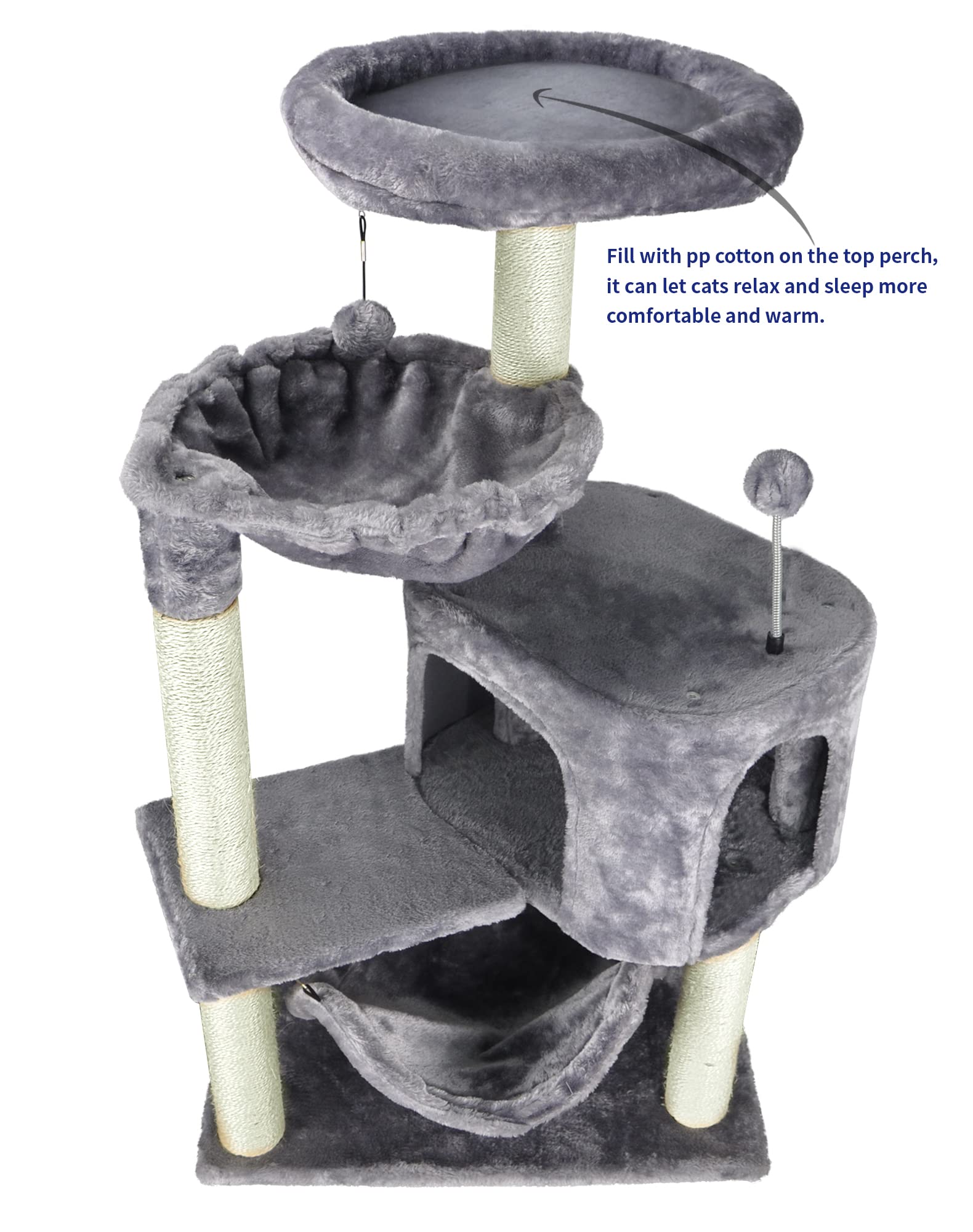 YUNIQUE cat tree big condo offers a private sleeping and viewing spot