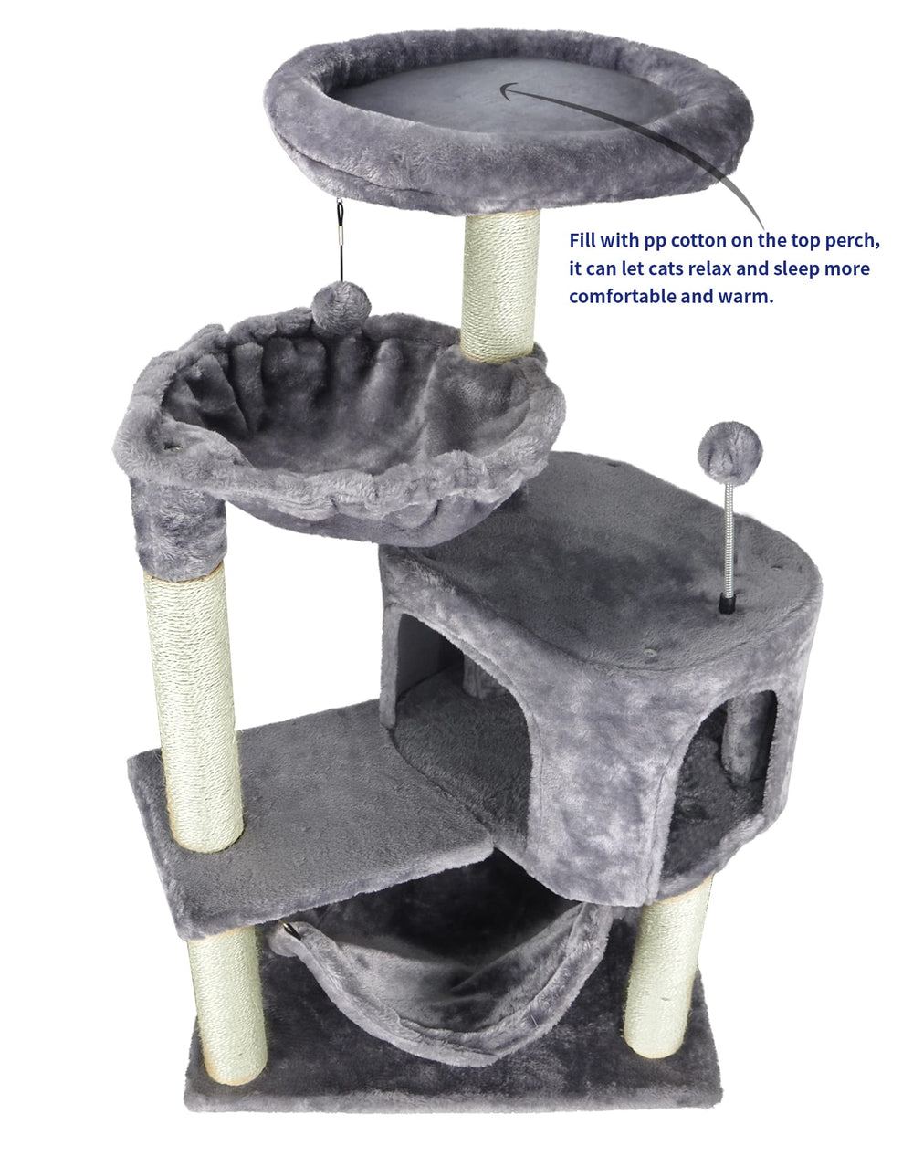 YUNIQUE cat tree big condo offers a private sleeping and viewing spot