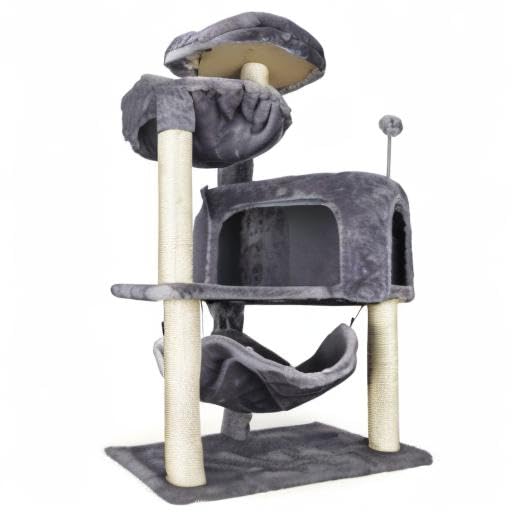 YUNIQUE cat tree dimensions help plan placement against a wall for stability