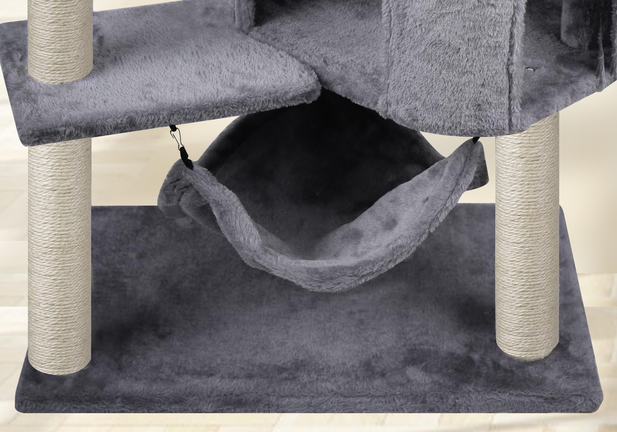 YUNIQUE cat tree hammock offers a soft, removable resting spot