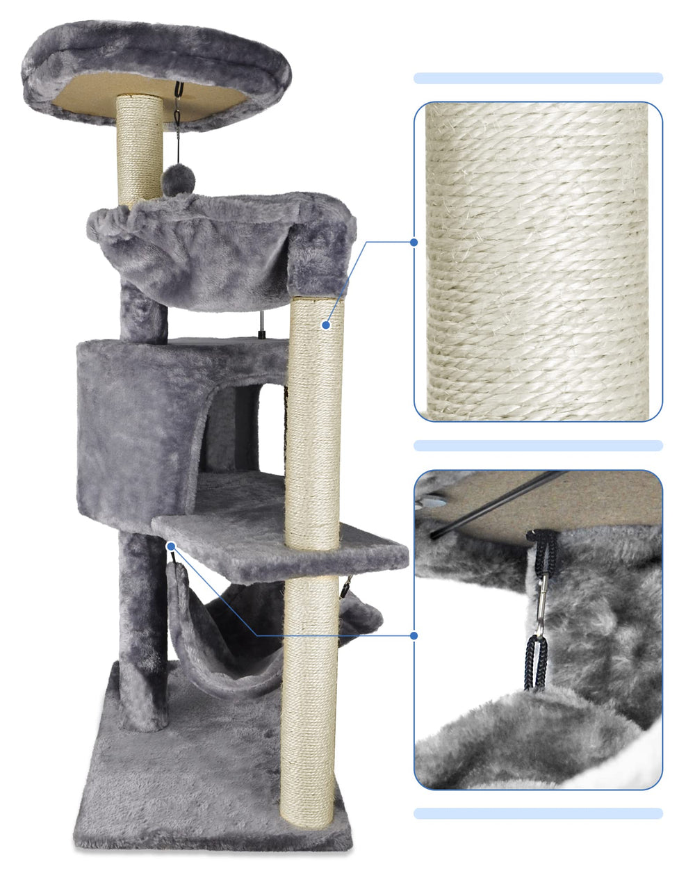 YUNIQUE cat tree round platform for elevated observation and lounging