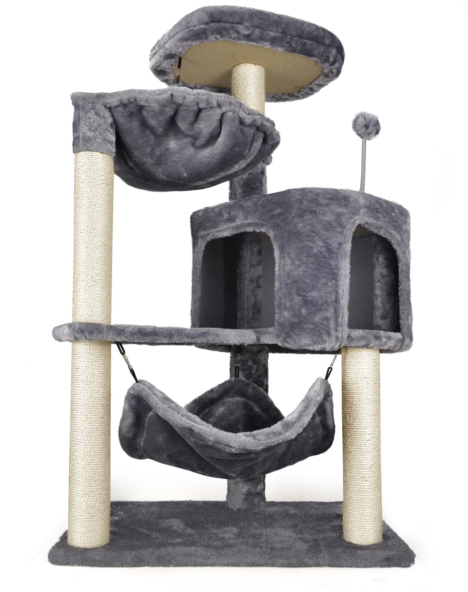 YUNIQUE cat tree with sisal posts invites scratching and climbing