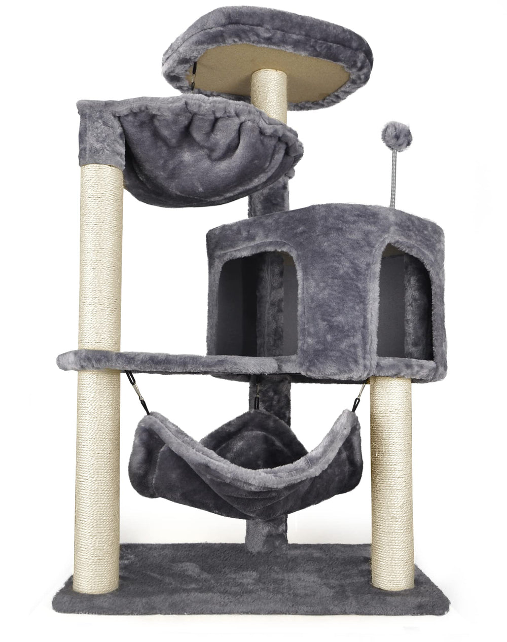 YUNIQUE cat tree with sisal posts invites scratching and climbing