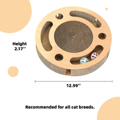 YUNIQUE round busy box scratcher image showing circular path encourages scratching and exercise.