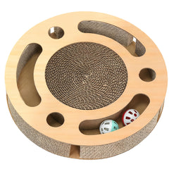 YUNIQUE Scratching Pad Ball Track Cat Toy with visible ball on track for indoor entertainment.
