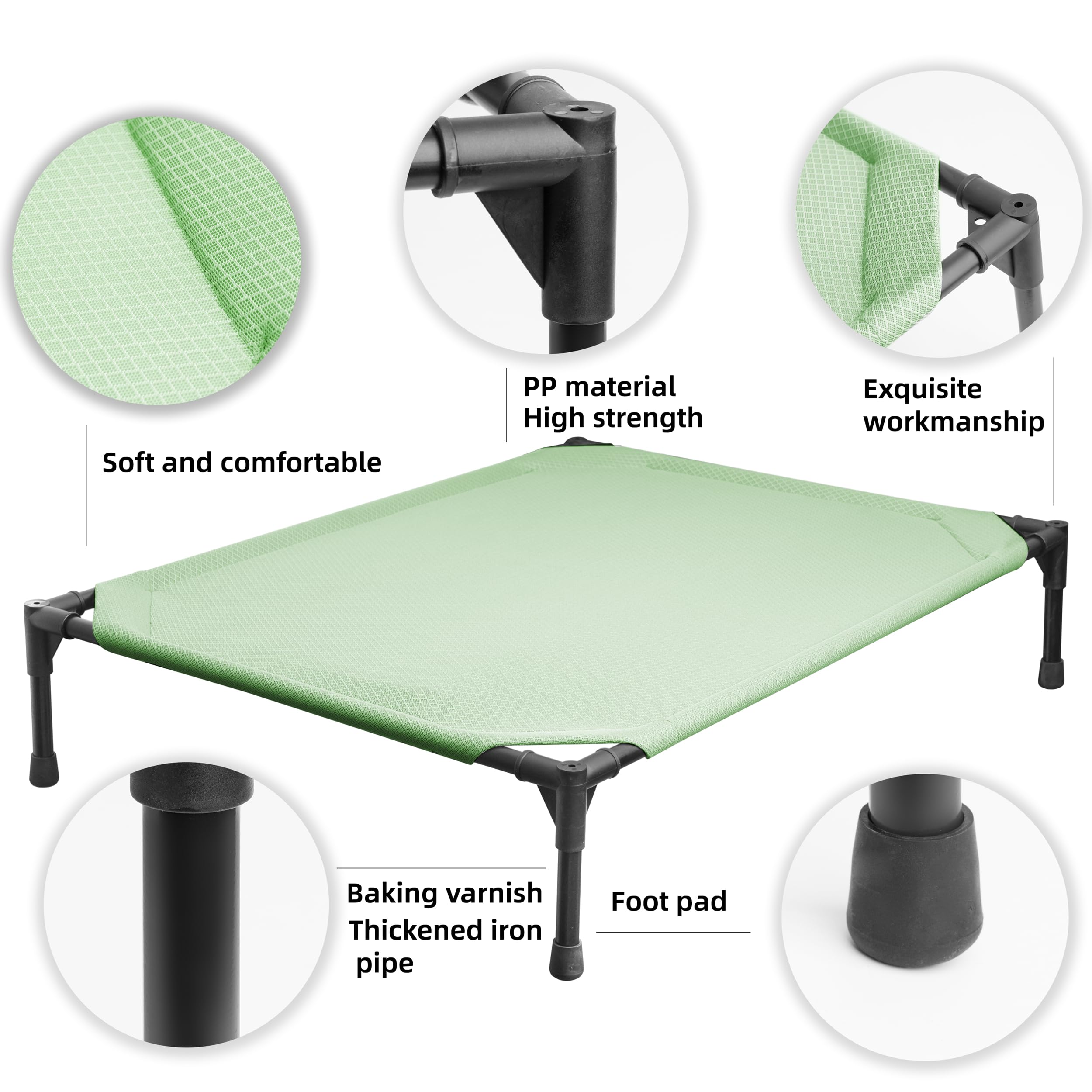 YUNKINGDOM removable cushion on green dog bed enables easy cleaning and maintenance