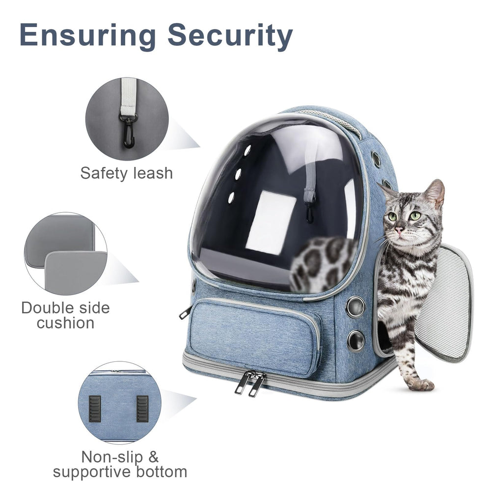 YUNLINLI cat backpack blue color option for stylish travel