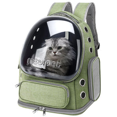 YUNLINLI cat backpack with bubble window offers clear visibility for curious travel cats.