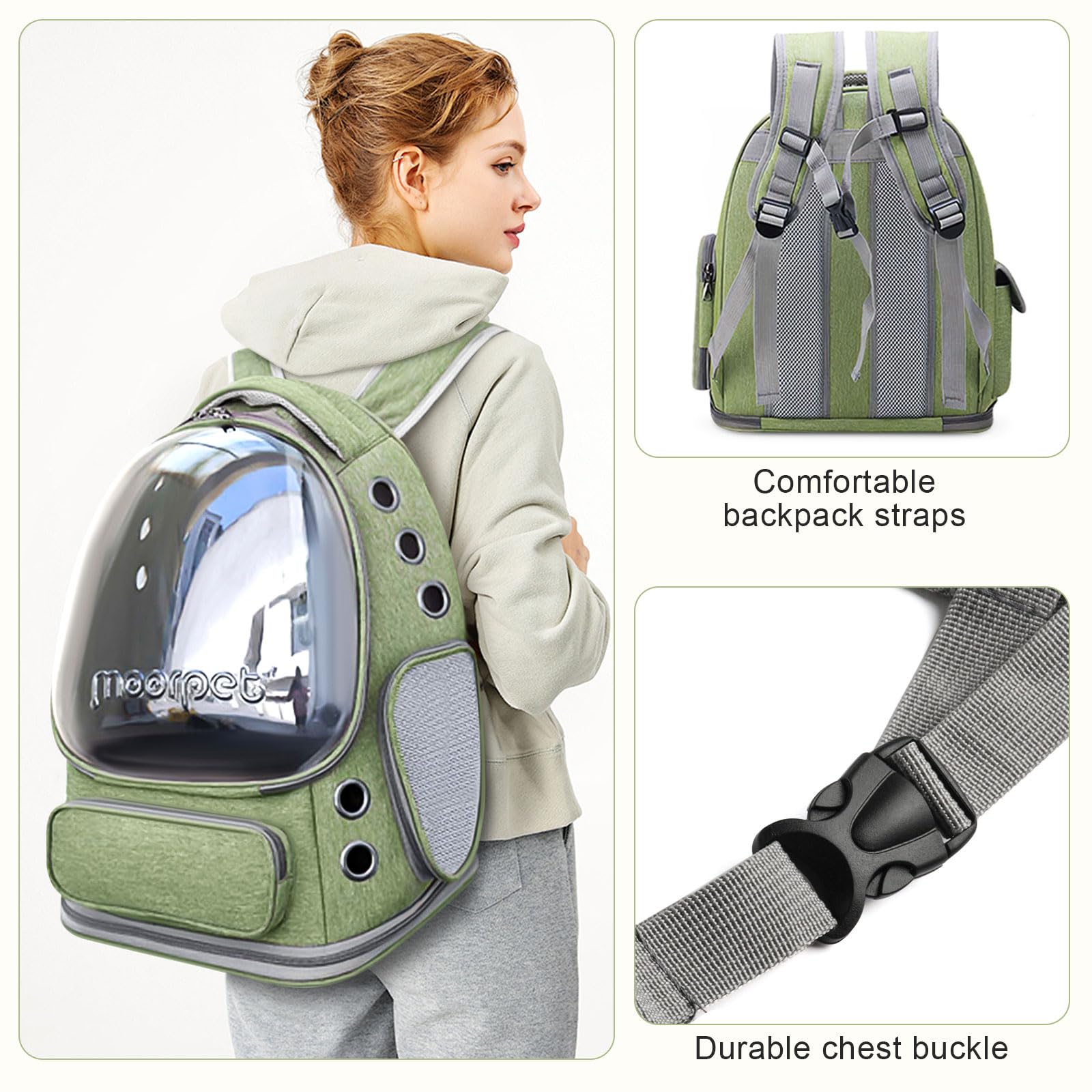 YUNLINLI cat backpack foldable design stores compactly for daily adventures.