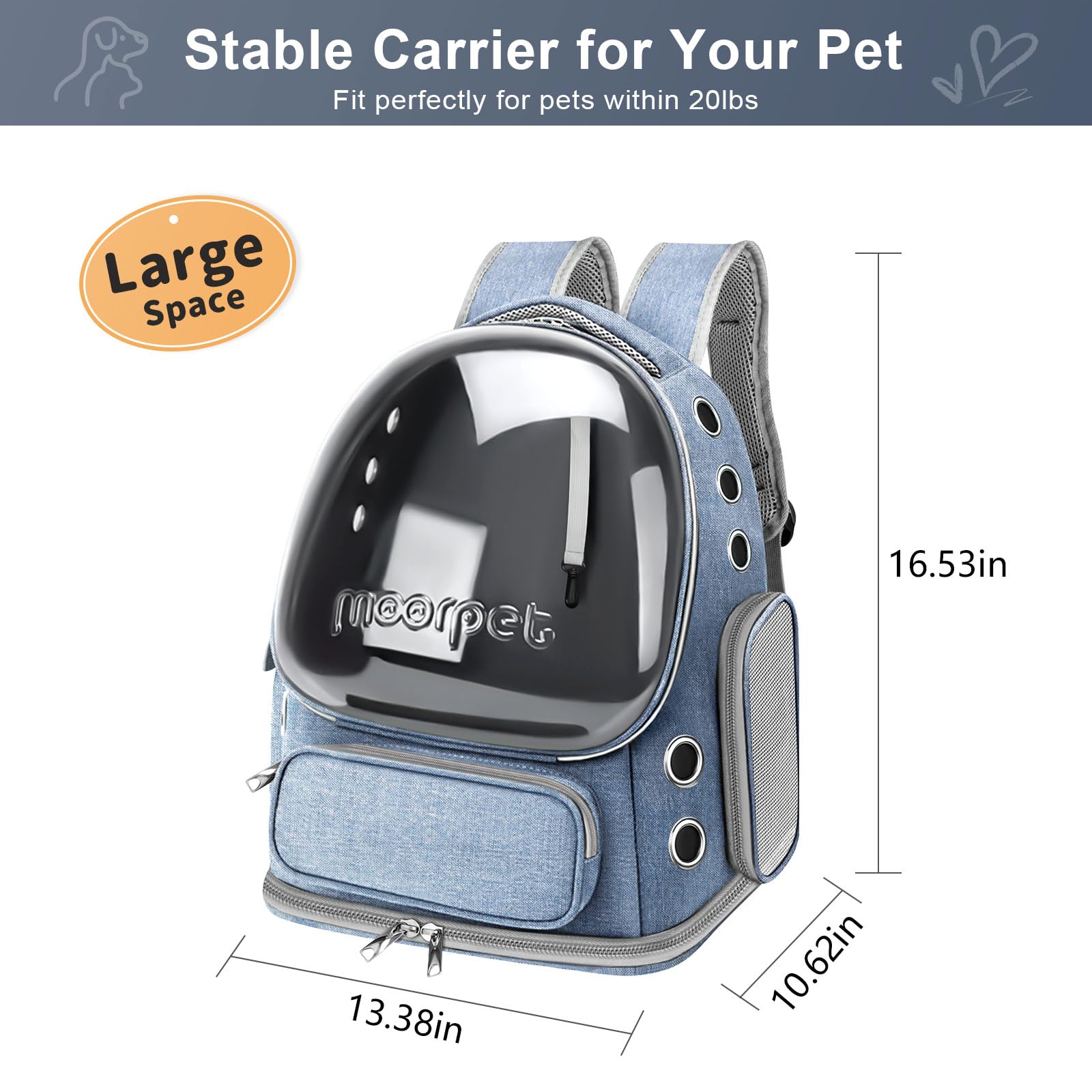 YUNLINLI cat backpack safety leash helps prevent escapes