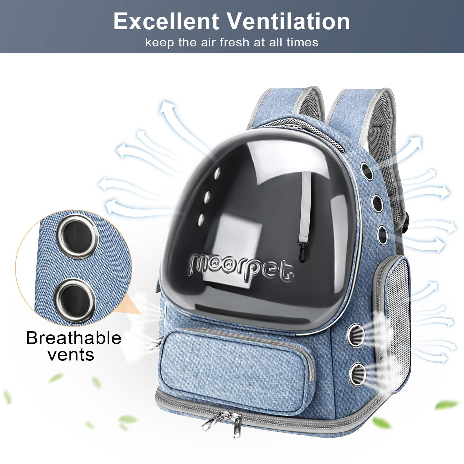 YUNLINLI cat backpack spacious interior supports comfortable cat movement