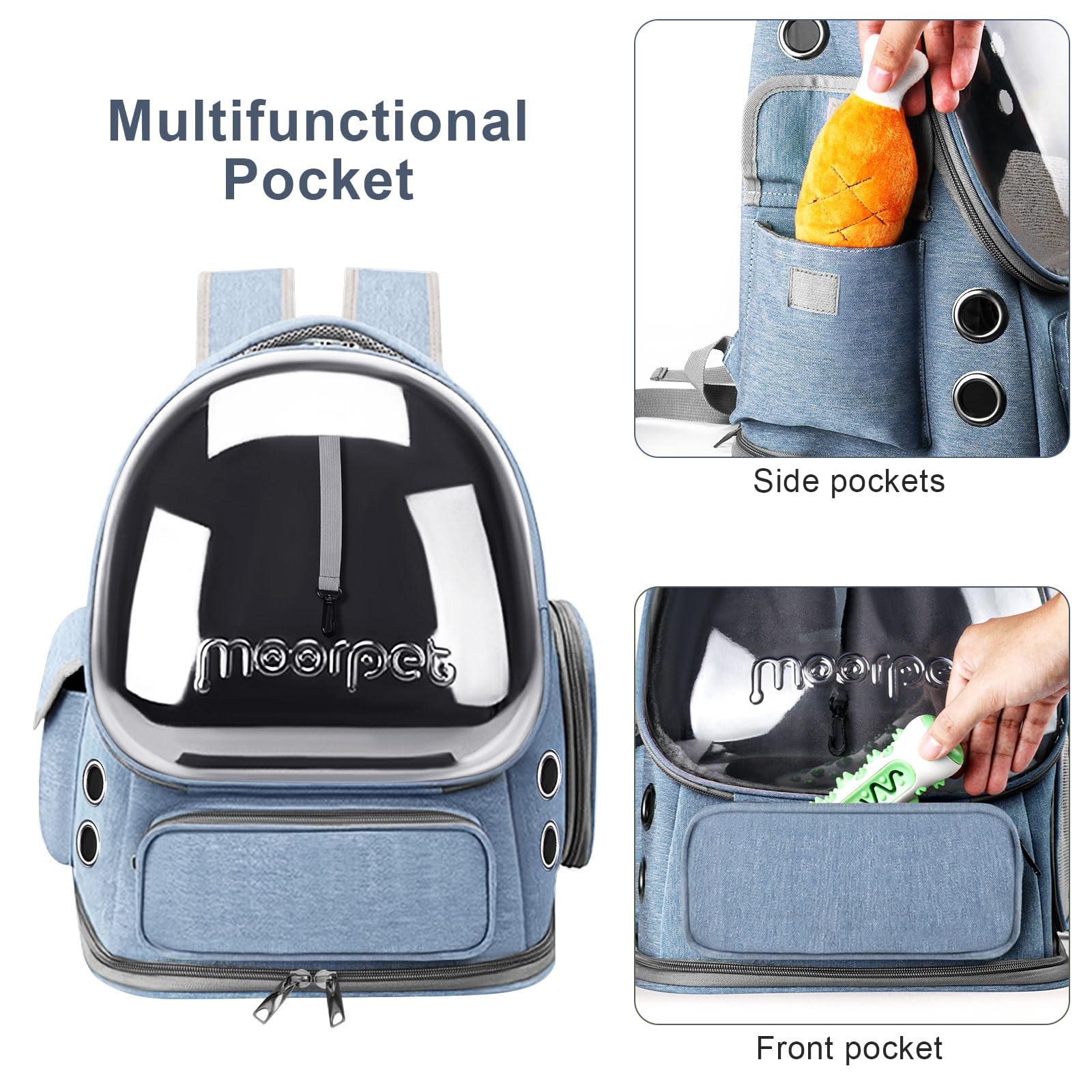 YUNLINLI cat backpack ventilation system provides steady airflow for pets