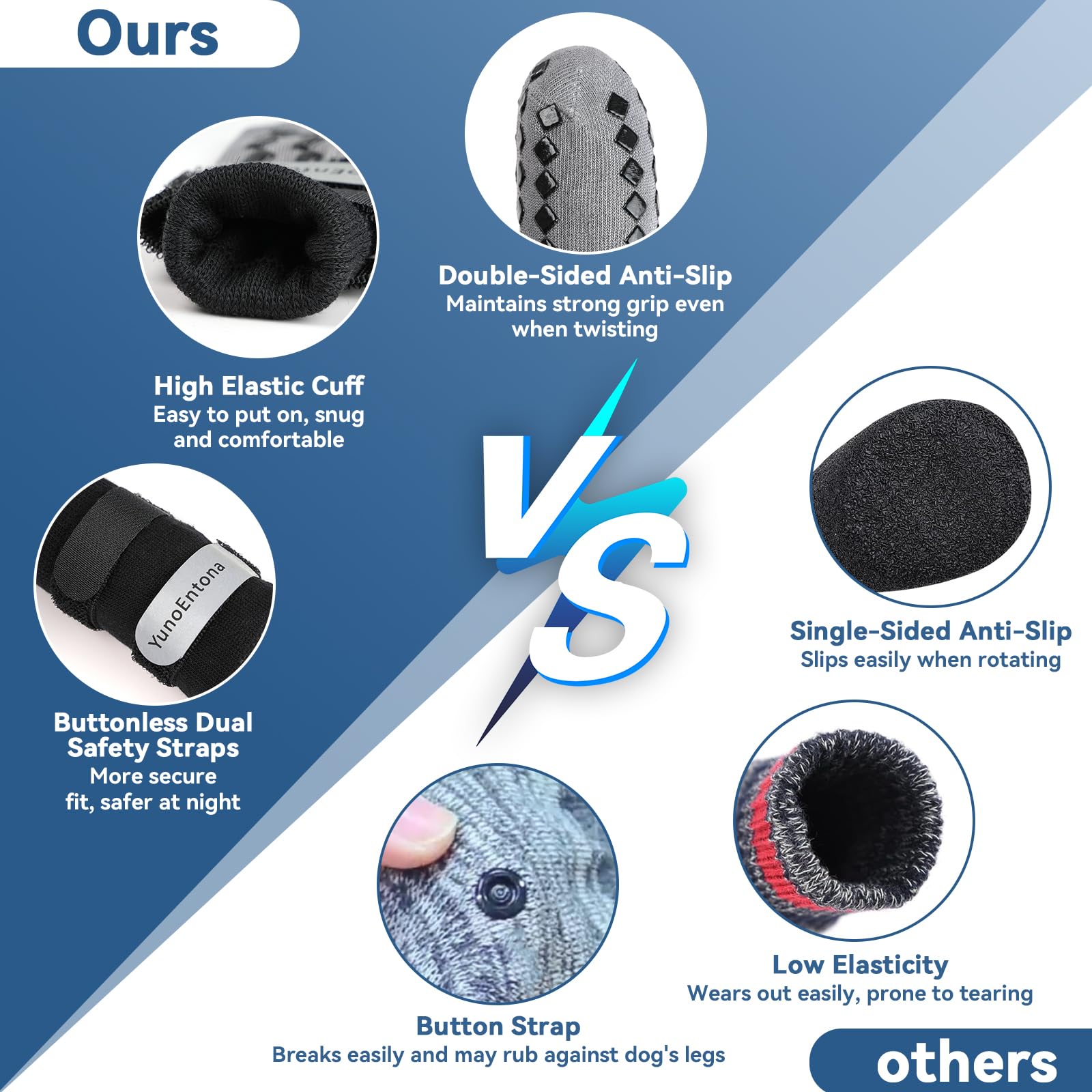 YunoEntona five-size range ensures secure paw fit.