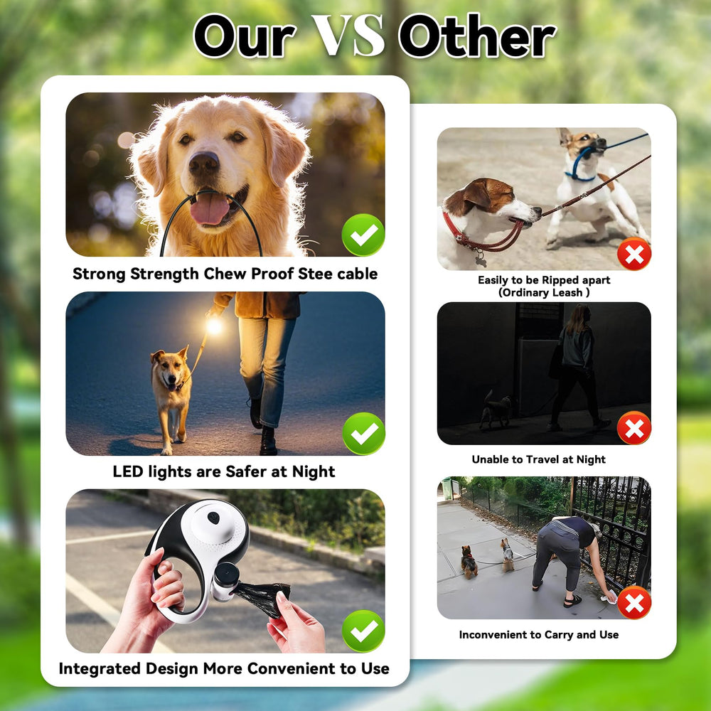 YunoEntona LED light dog leash keeps you visible on night walks