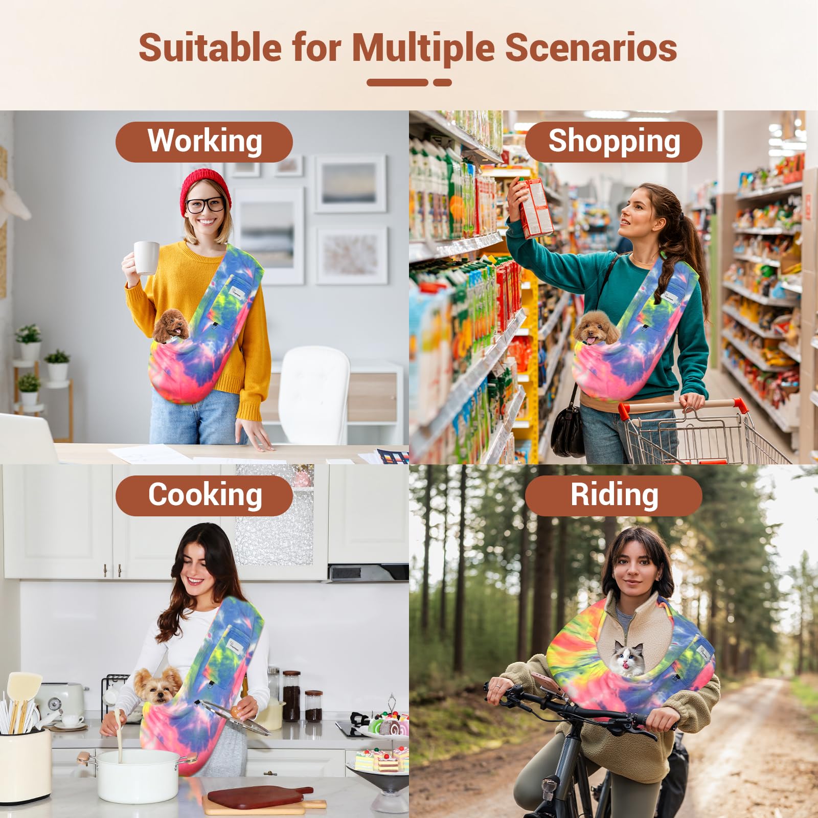 Yunpawpet carrier sling ideal for parks, subways, and malls