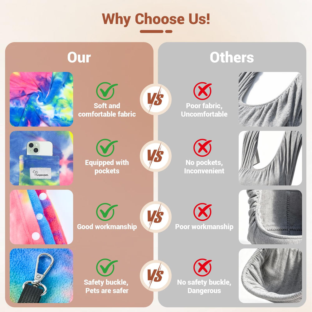 Yunpawpet sling safety strap and buckle in use