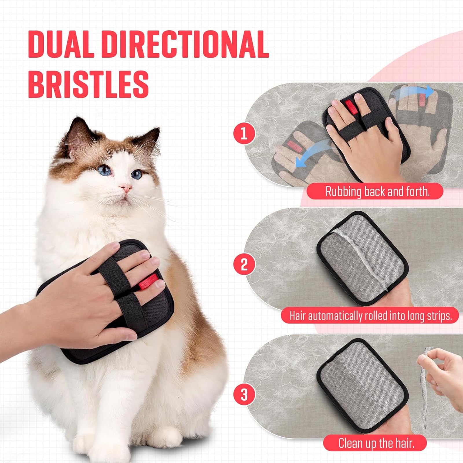 Yunrun glove soft fabric enhances pet-friendly grooming comfort