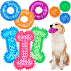 Yunsailing 9 Pcs Christmas Dog Toys Set with assorted shapes for interactive play