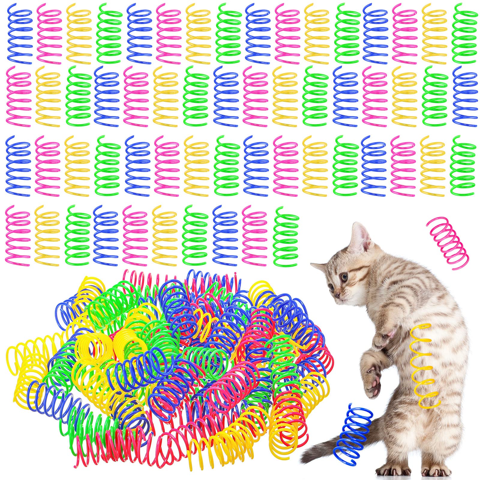 Yunsailing cat-spring-toy-300pcs-pack ready for playful indoor sessions.