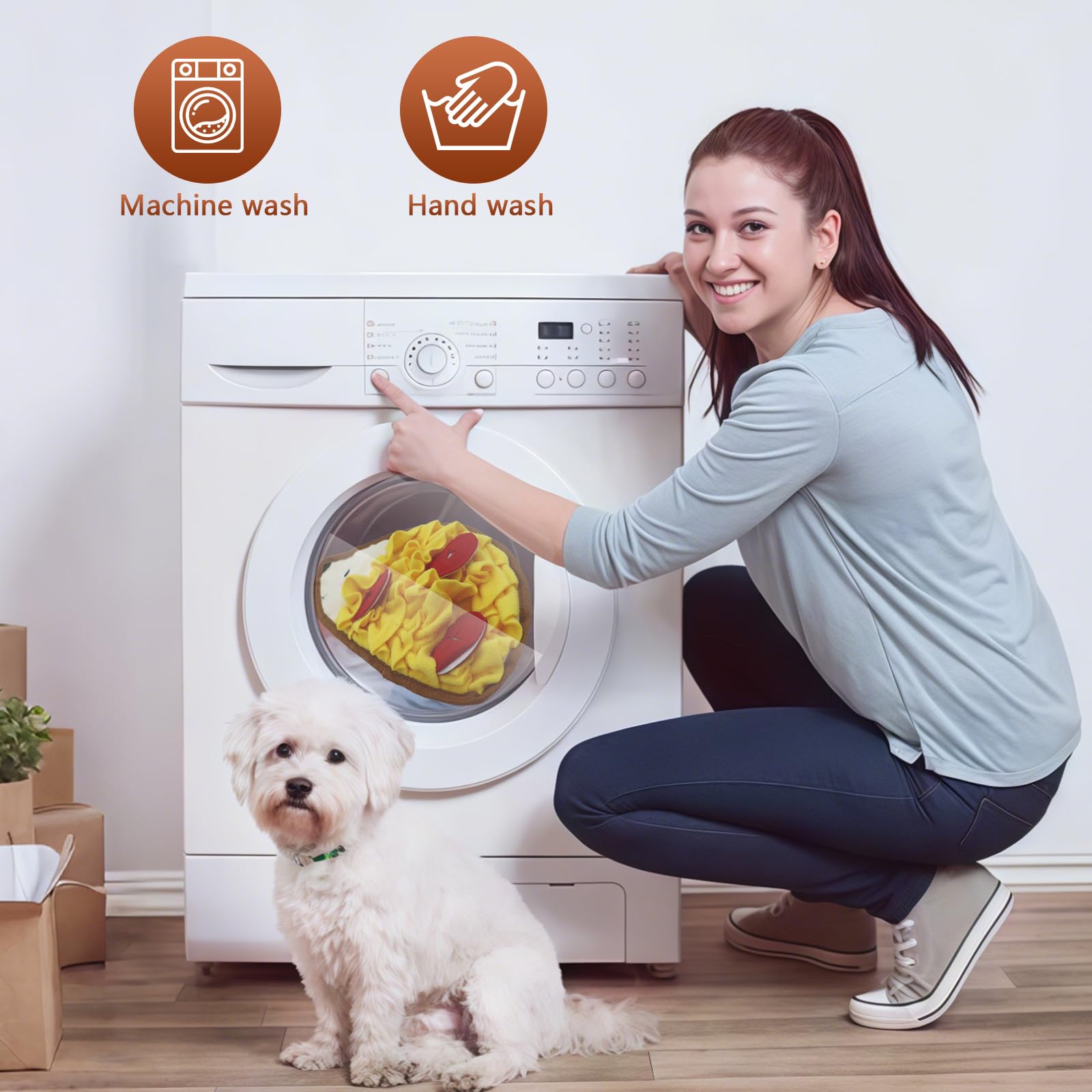 YuntailPet Hedgehog Snuffle Mat close-up fleece detail feels gentle on noses.