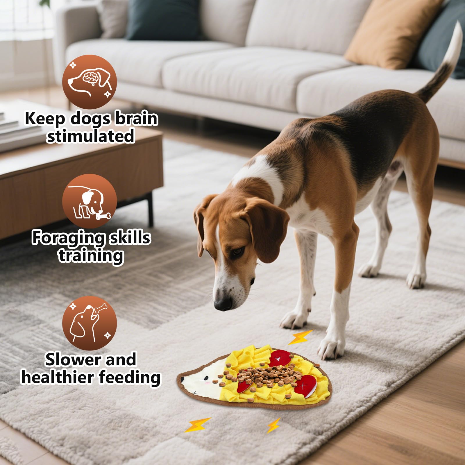 YuntailPet Hedgehog Snuffle Mat reveals hidden treats to boost nosework and curiosity.