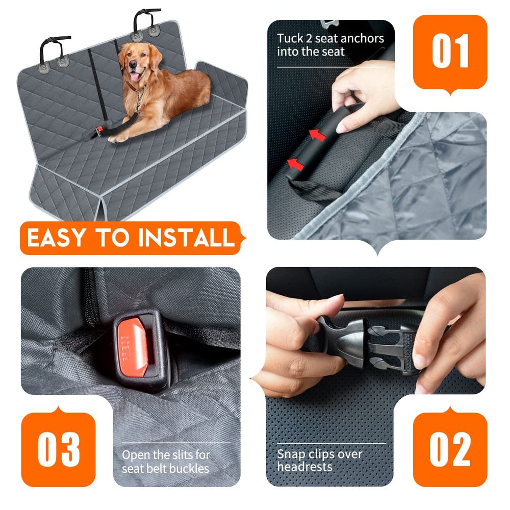 Yuntec dog car cover adjustable straps for pet safety
