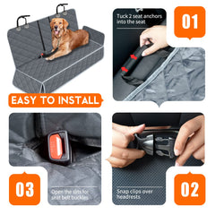 Yuntec dog car cover adjustable straps for pet safety