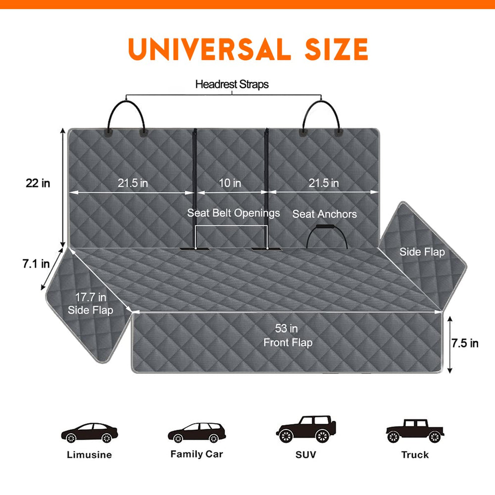 Yuntec dog car cover nonslip backing prevents seat movement