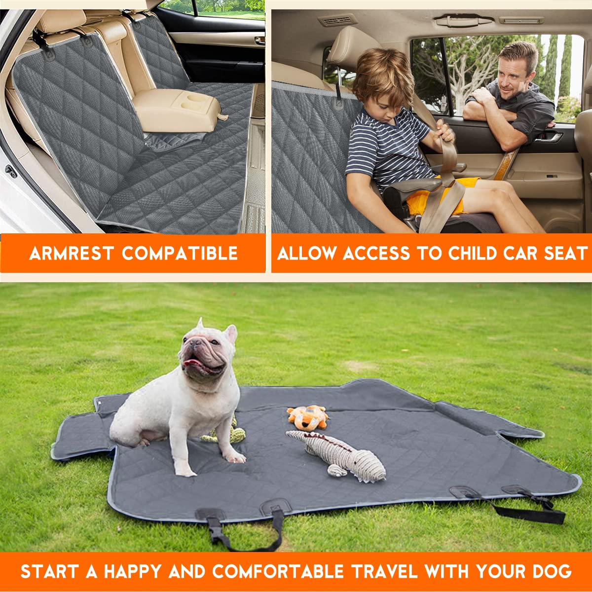 Yuntec dog car cover universal fit for most cars, trucks, SUVs