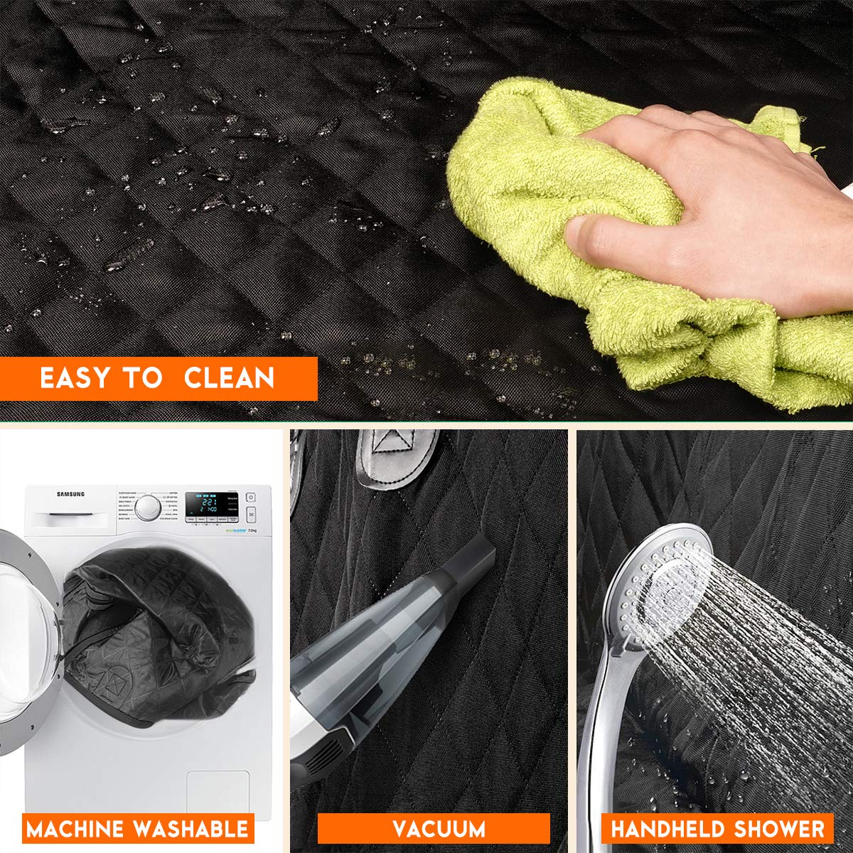 Yuntec dog seat cover is easy to clean with a damp cloth or wipe.