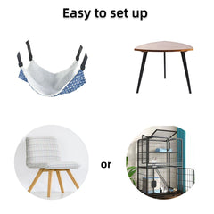 Yuntop pet hammock reversible design highlights warm plush and breathable sides.