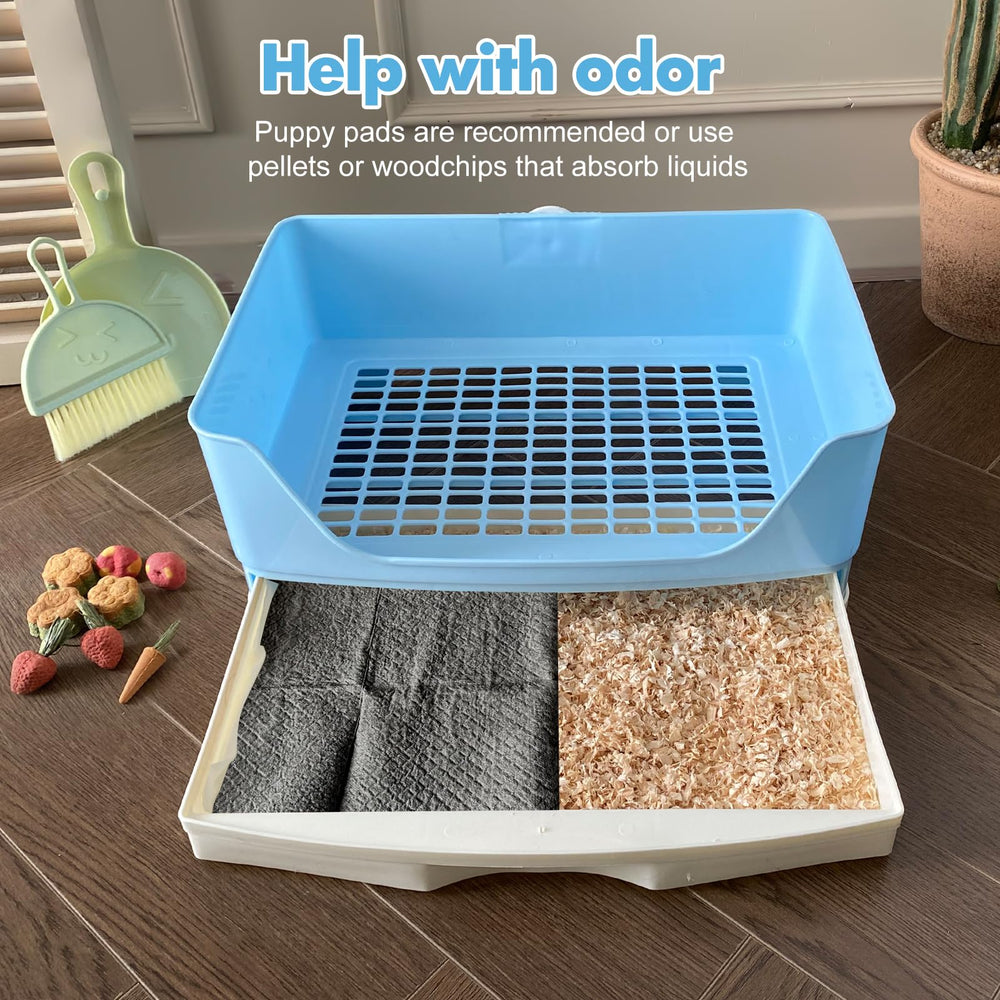 Yuoaes large rabbit litter box with pads enabling quick cleanup and training