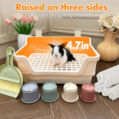 Yuoaes rabbit litter box dump tray design for easier waste management