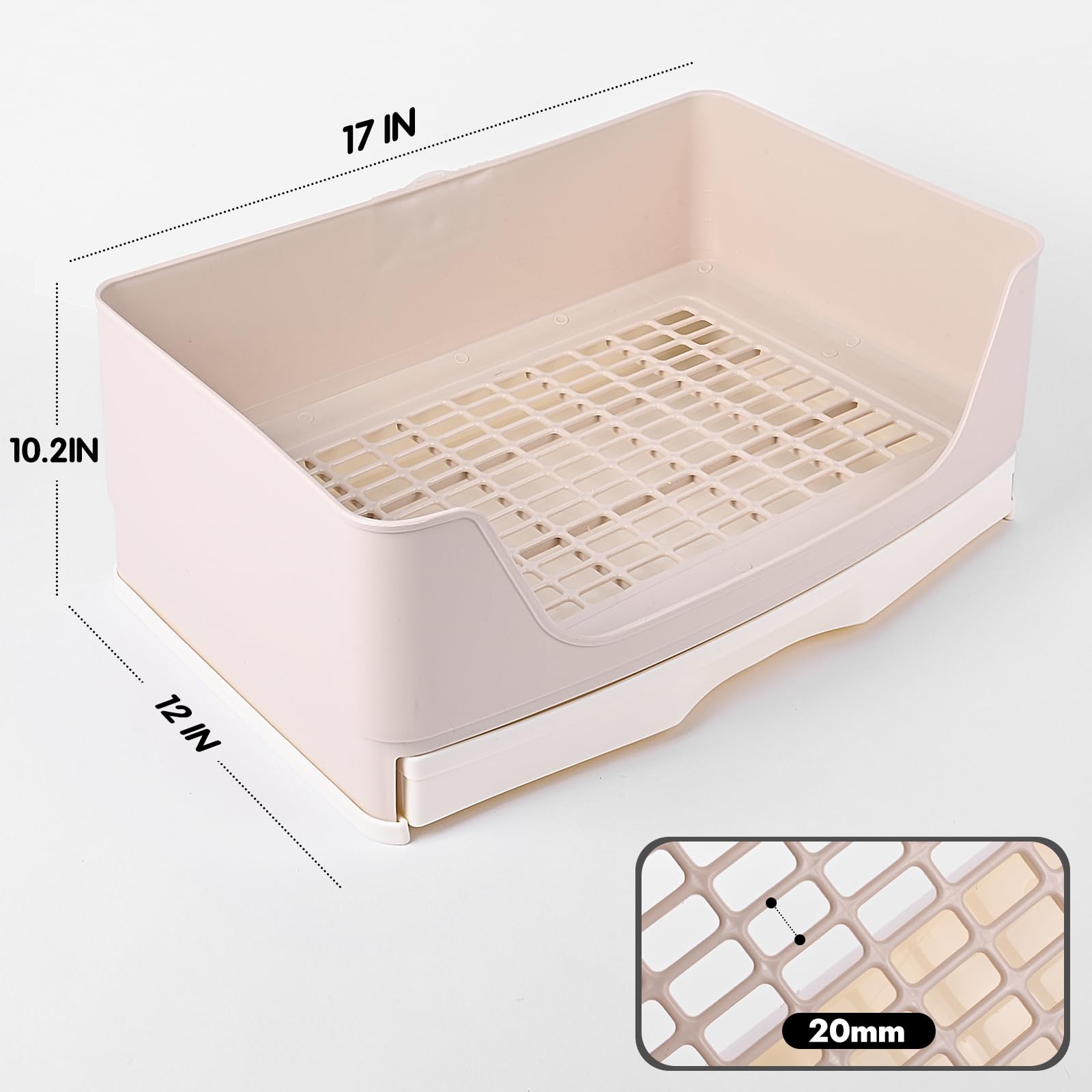 Yuoaes rabbit litter box grate keeps waste separated for cleaner cages