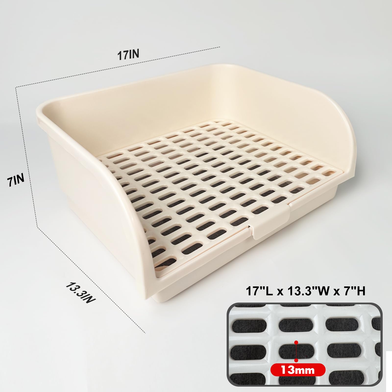 Yuoaes rabbit litter box high-edges reduce splash and spills for a tidy cage.