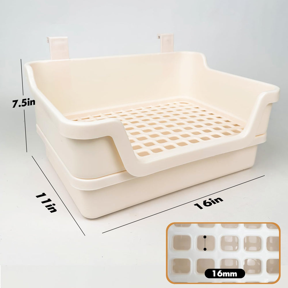 Yuoaes rabbit litter box plastic grid detail highlighting safety and comfort