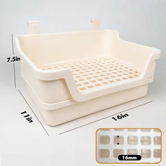 Yuoaes rabbit litter box plastic grid detail highlighting safety and comfort