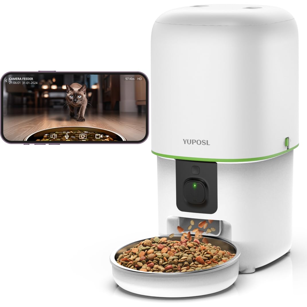 Yuposl automatic cat feeder camera front view enables real-time monitoring